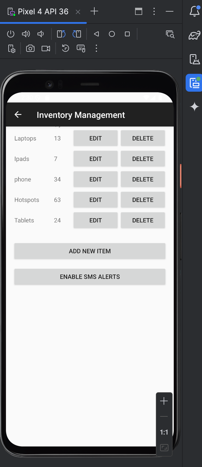 Original Android Inventory Application
